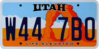 UT license plate W447BO