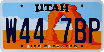 UT license plate W447BP