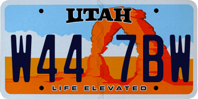 UT license plate W447BW