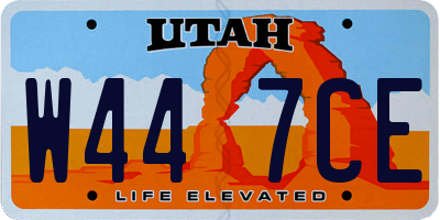 UT license plate W447CE