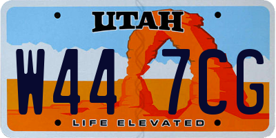 UT license plate W447CG