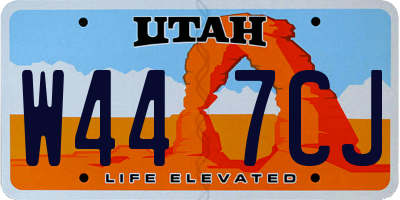 UT license plate W447CJ