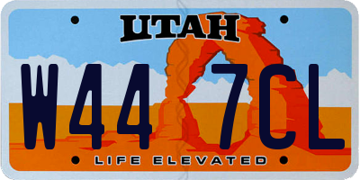 UT license plate W447CL