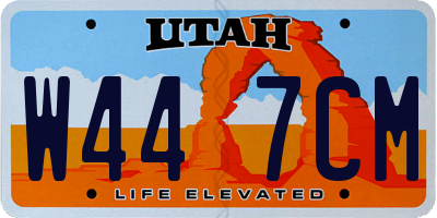 UT license plate W447CM