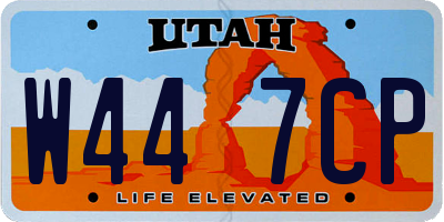 UT license plate W447CP