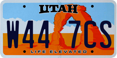 UT license plate W447CS