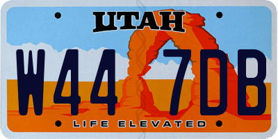 UT license plate W447DB