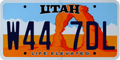 UT license plate W447DL