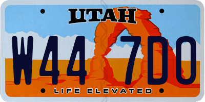 UT license plate W447DO