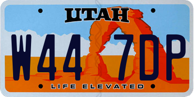 UT license plate W447DP