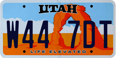 UT license plate W447DT