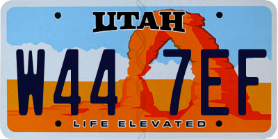 UT license plate W447EF