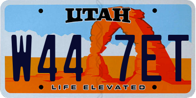 UT license plate W447ET
