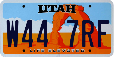 UT license plate W447RF