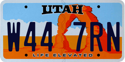 UT license plate W447RN