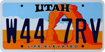 UT license plate W447RV