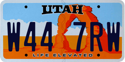 UT license plate W447RW