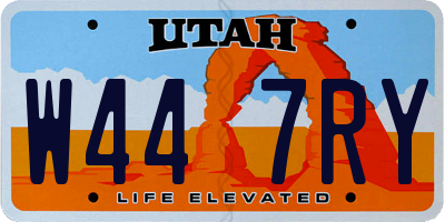 UT license plate W447RY