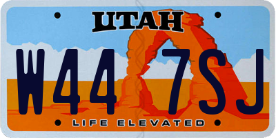 UT license plate W447SJ