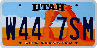 UT license plate W447SM