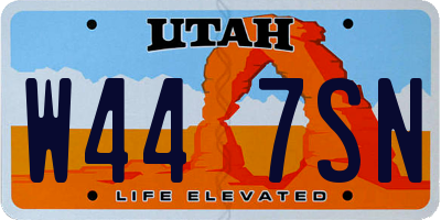 UT license plate W447SN