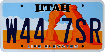 UT license plate W447SR