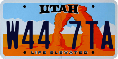 UT license plate W447TA