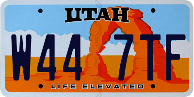 UT license plate W447TF