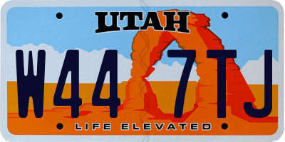 UT license plate W447TJ