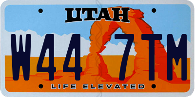 UT license plate W447TM