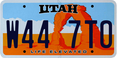 UT license plate W447TO