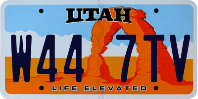 UT license plate W447TV