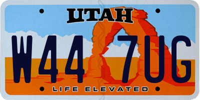 UT license plate W447UG