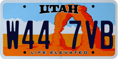 UT license plate W447VB