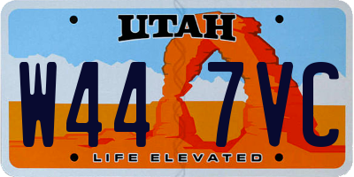 UT license plate W447VC