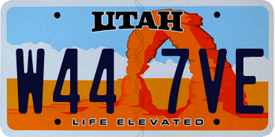 UT license plate W447VE