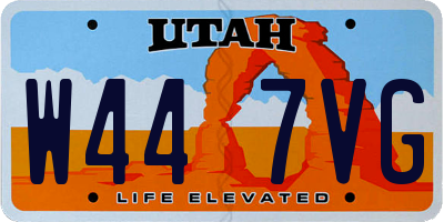 UT license plate W447VG