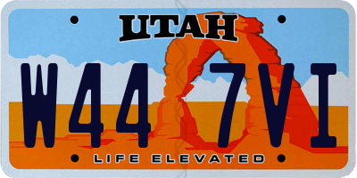 UT license plate W447VI