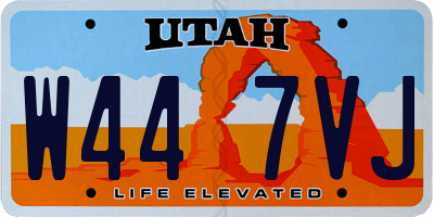 UT license plate W447VJ