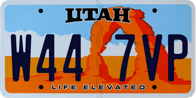 UT license plate W447VP
