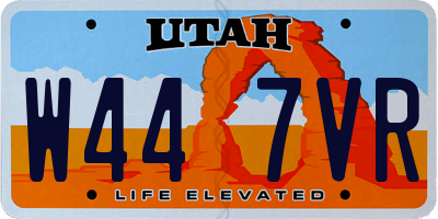 UT license plate W447VR