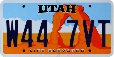 UT license plate W447VT