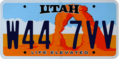 UT license plate W447VV