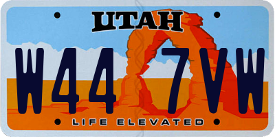 UT license plate W447VW