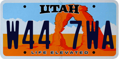 UT license plate W447WA