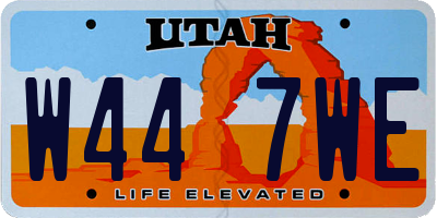 UT license plate W447WE