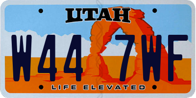 UT license plate W447WF