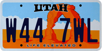 UT license plate W447WL