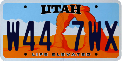 UT license plate W447WX