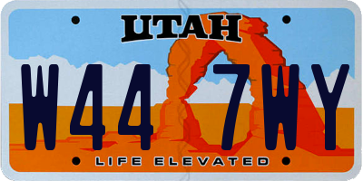 UT license plate W447WY